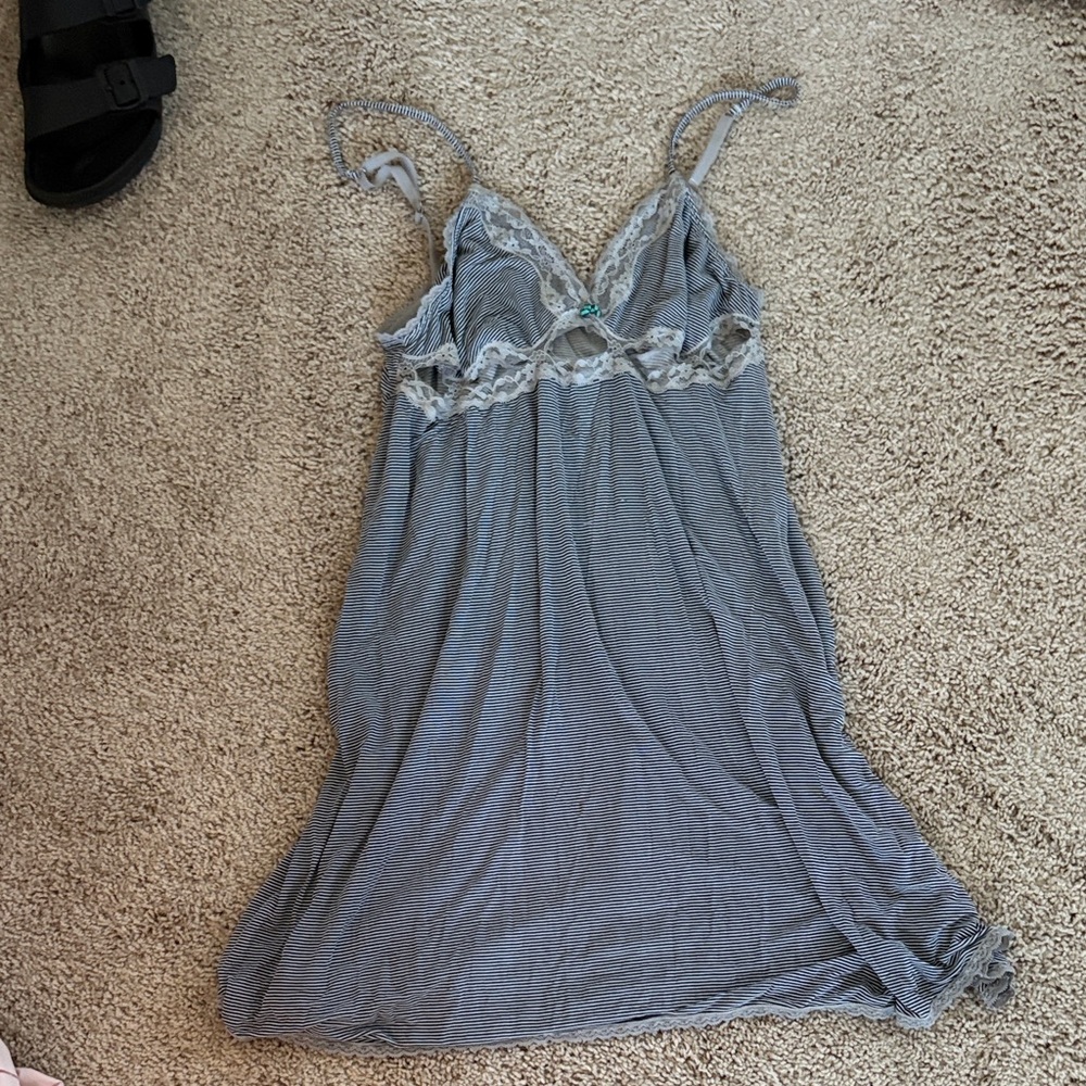 Victoria's Secret Gray Lace Chemise